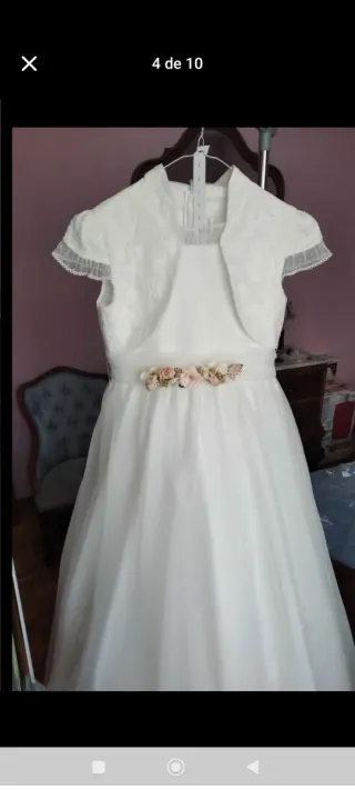 Vestido Comunión Creaciones Marigar Blanco