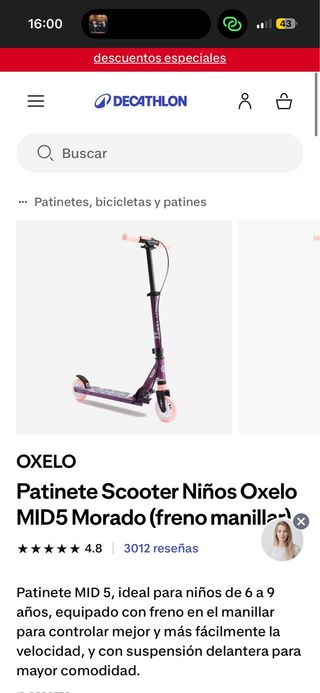 Patinete OXELO Morado
