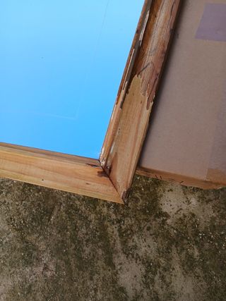 Espejo antiguo madera copete