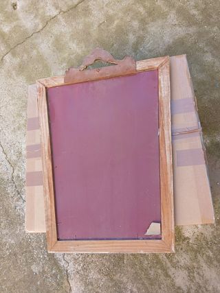 Espejo antiguo madera copete