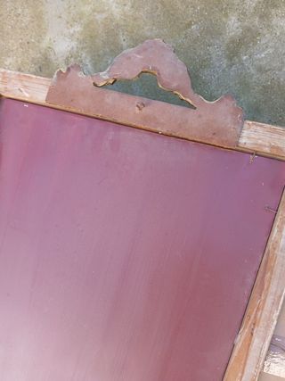 Espejo antiguo madera copete