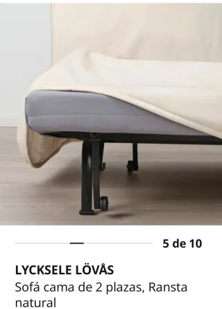 Sofá Cama Ikea Lycksele 140cm Blanco