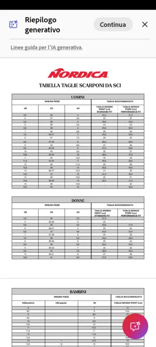Scarponi sci uomo Nordica misura 30