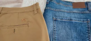 Pantalones de hombre: azul y marrón
