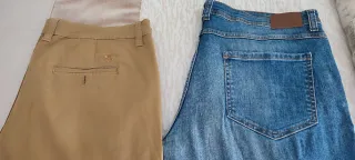 Pantalones de hombre: azul y marrón