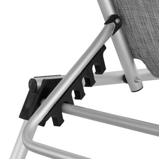 Tumbona plegable 60,5 x 200 x 111 cm 6 posiciones gris jaspeado