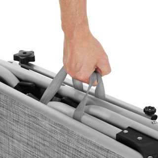 Tumbona plegable 60,5 x 200 x 111 cm 6 posiciones gris jaspeado