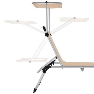 Tumbona plegable 60,5 x 200 x 111 cm respaldo en 6 posiciones beige
