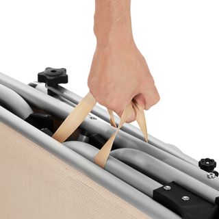 Tumbona plegable 60,5 x 200 x 111 cm respaldo en 6 posiciones beige