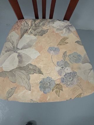 6 Sillas de Comedor Madera Tapizadas