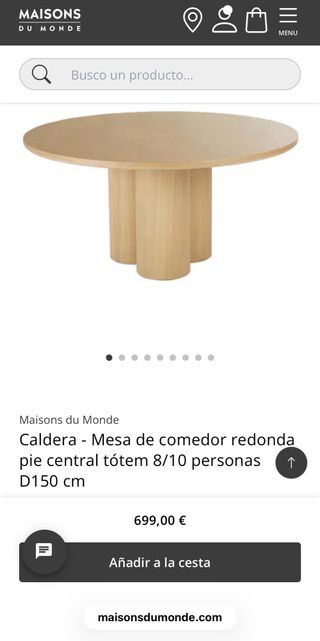 Set Mesa redonda D150 Maison du monde + 4 sillas