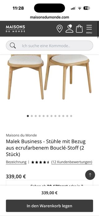 Set Mesa redonda D150 Maison du monde + 4 sillas