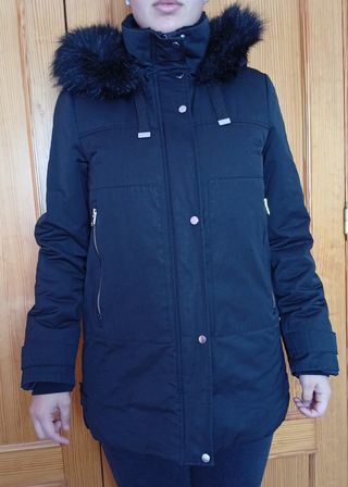 Abrigo Zara Invierno Mujer Negro