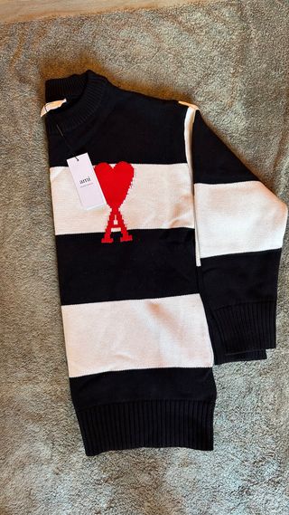 Jersey Ami Paris Rayas Corazón Rojo