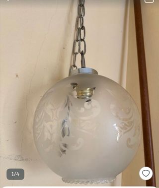 Lámpara colgante cristal y metal