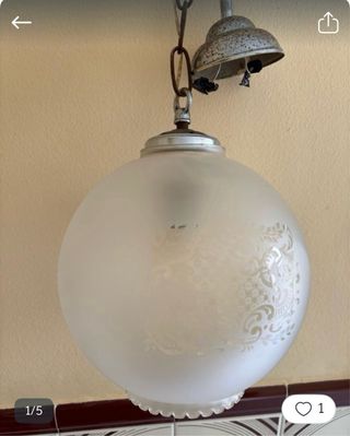 Lámpara colgante cristal y metal