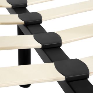 Cama con cabecero, somier, acero, 200x140cm, negro