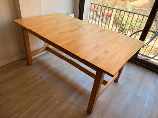 Tavolo allungabile NORDEN in betulla 155/210x90 cm