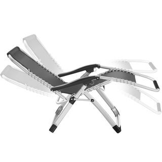 Tumbona plegable, acolchada con soporte, 84 x 168 x 82,5 cm, negro