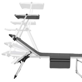 Tumbona plegable 220 x 60,5 x 34 cm con bolsillo lateral gris