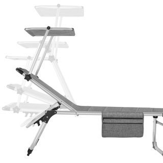 Tumbona plegable 220 x 60,5 x 34 cm con bolsillo lateral gris jaspeado