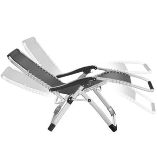 Tumbona plegable, acolchada con soporte, 84 x 168 x 82,5 cm, gris