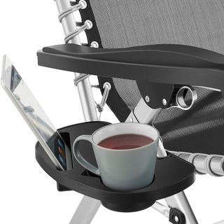 Tumbona plegable, acolchada con soporte, 84 x 168 x 82,5 cm, gris