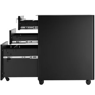 Cajonera con ruedas con 2 cajones y 1 archivador 30x50x59,5 cm negro