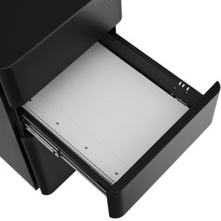 Cajonera con ruedas con 2 cajones y 1 archivador 30x50x59,5 cm negro