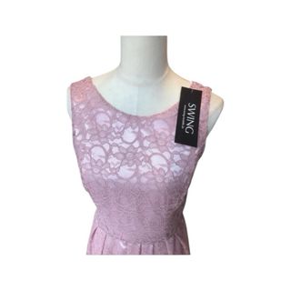 Vestido Rosa Encaje Swing Talla M