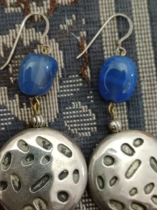 Orecchini Argento 925 Pietra Dura Blu