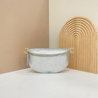 Bolso Piel Auténtica Hombro/Riñonera Plata 1629