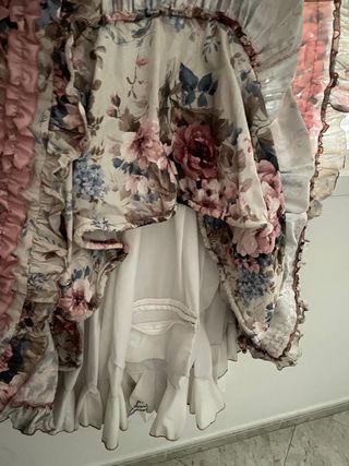 Vestido Flamenco Largo Estampado Floral