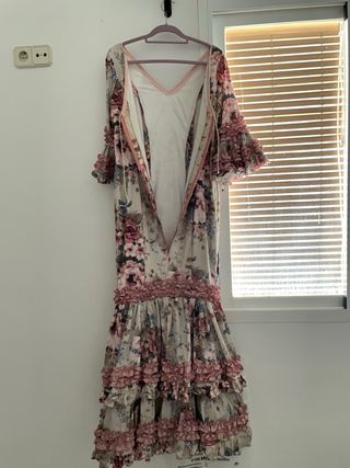 Vestido Flamenco Largo Estampado Floral