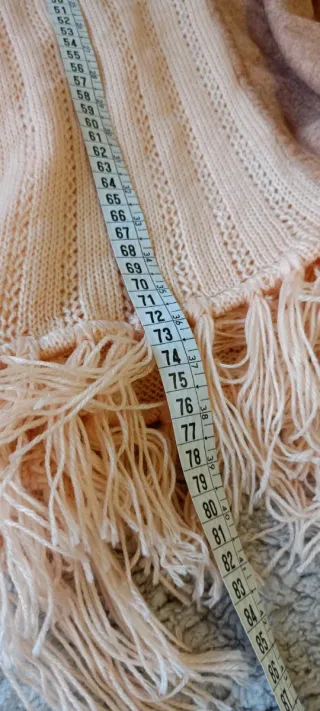 Poncho Patricia Mora Boho Chic Beige/Rosa