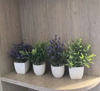 4 Mini Plantas Artificiales Decorativas