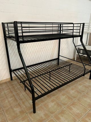 Litera Camarote Matrimonial Metálica Negra