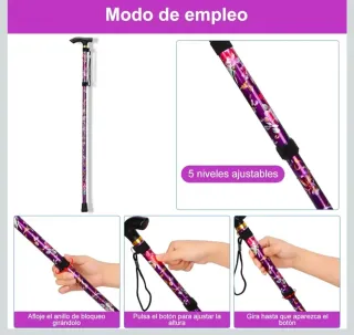 Baston Plegable Floral Morado