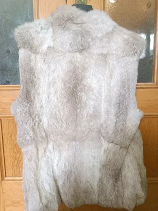 Chaleco Piel Conejo Beige