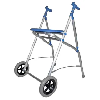 Andador ligero con asiento azul
