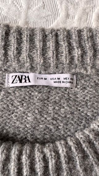Jersey lana/alpaca gris Zara
