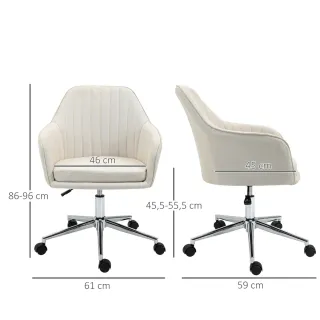 Silla de Oficina Giratoria Beige