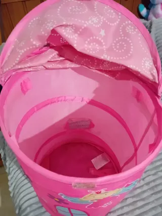 Cesto Guardajuguetes Infantil Rosa Hada