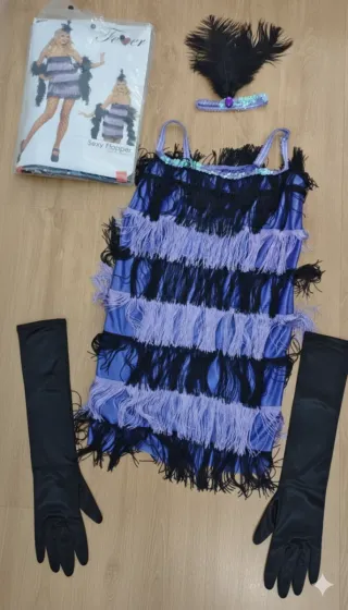 Disfraz cabaret Años 20 Morado y Negro