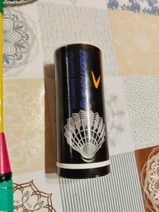 Raqueta de bádminton +juego de 3 pelotas voladoras