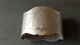 Servilletero antiguo plata 800 monograma