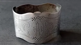 Servilletero antiguo plata 800 monograma