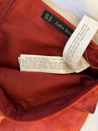Falda Zara ante rojo teja