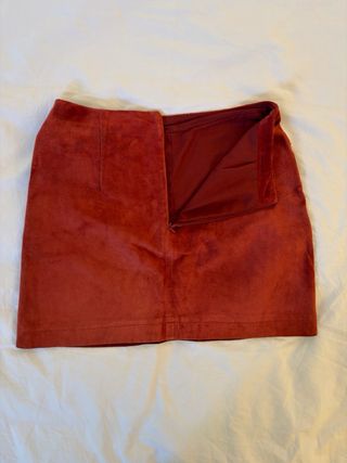 Falda Zara ante rojo teja