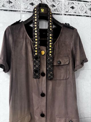 Vestido Custo Antelina Beige Talla M